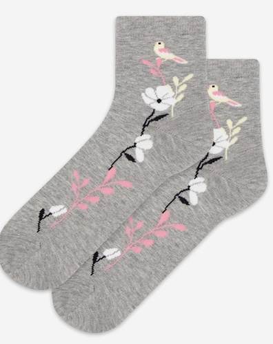 Жіночі шкарпетки Wola Perfect Woman U84.01P ash 963– бавовняні, з кольоровими візерунками