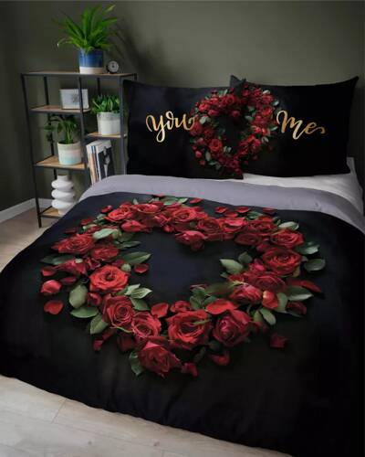 Бавовняна постільна білизна  5287 A Holland  Ty i Ja You and Me Detexpol, - чорний