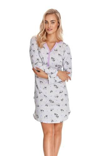 2574 Livia нічна сорочка на застібках TARO світло-сірий дині