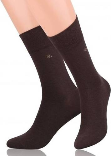 Чоловічі класичні костюмні шкарпетки art.056 Steven, - коричневі квадрати 005