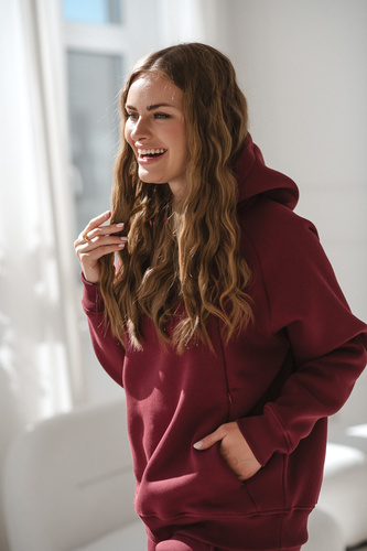 Худі для грудного годування Motherhood Milk&Love oversize burgund