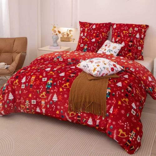 Святкова постіль Merry Cozy білий ведмедик Spod Igły i Nitki