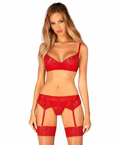 Комплект жіночої білизни Ingridia Set Obsessive, - червоний