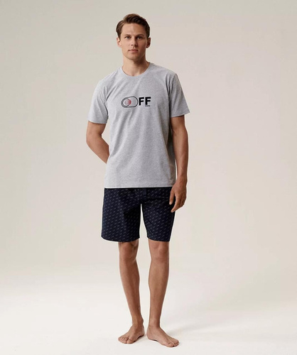 Піжама чоловіча  NMP-395  Atlantic,- сірий/блакитний