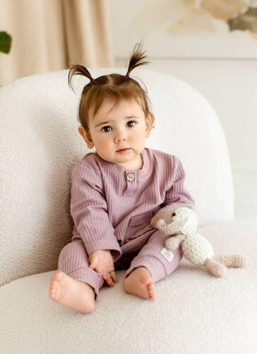 Штанці для немовлят 10249P "Natural Waffel" Makoma,- pink