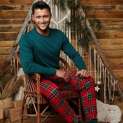 Піжама чоловіча Narwik кофта і штани Italian Fashion зелений/принт