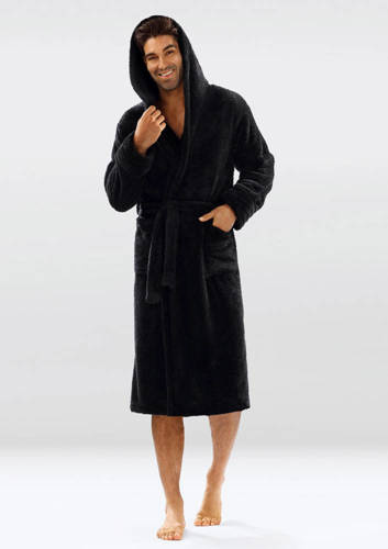 Чоловічий халат з капюшоном 130 Podomka Dkaren - чорний