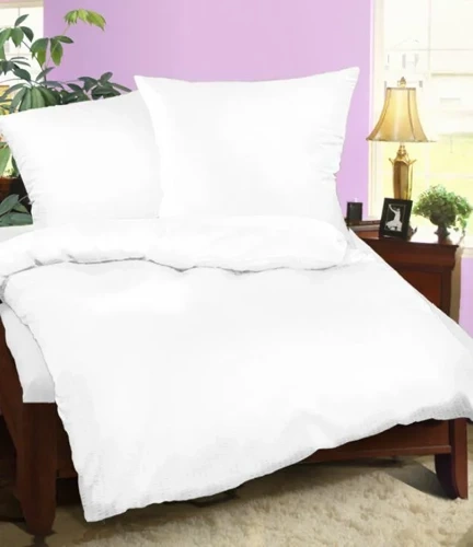 Постільна білизна з однотонної гофрованої бавовни 01 Karo, -білий