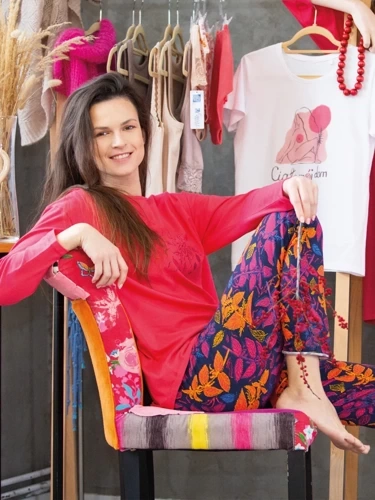 Піжама жіноча LNS 928 Key,- малиновий