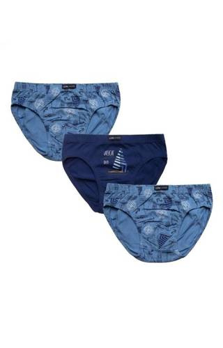 Набір трусів/сліпи для хлопчика 3 шт. B-228 SD A'3 Lama, - темно-стиній/блакитний
