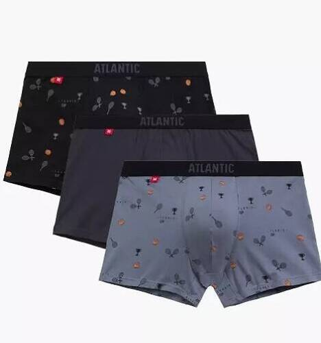 Набір боксерок чоловічих 3шт. 3MH-050 Atlantic, - чорний/графітний/блакитний