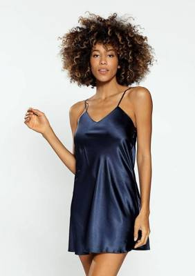 Нічна сорочка комбінація жіноча Karen Dkaren - темно-синій