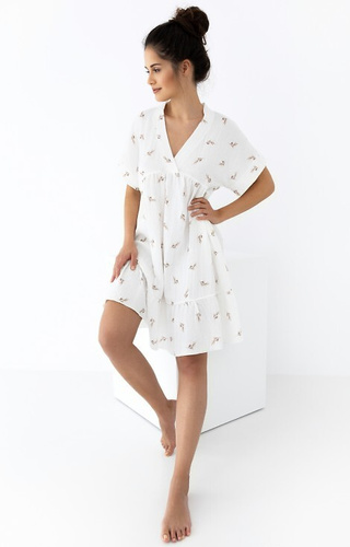 Муслінова нічна сорочка жіноча Nastia Sensis - екрю