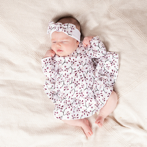 217159 Сукня-боді Nicol Alisa – бавовна, довгий рукав, квітковий візерунок