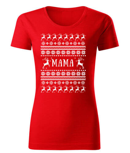 "Mama śnieżynka św. Mikołaja" koszulka damska świateczna Moocha
