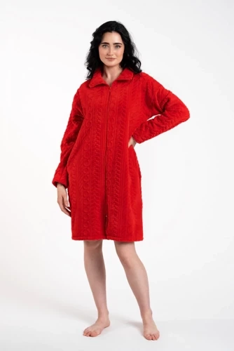 Жіночий халат Rena Italian Fashion — м’який, теплий, на блискавці