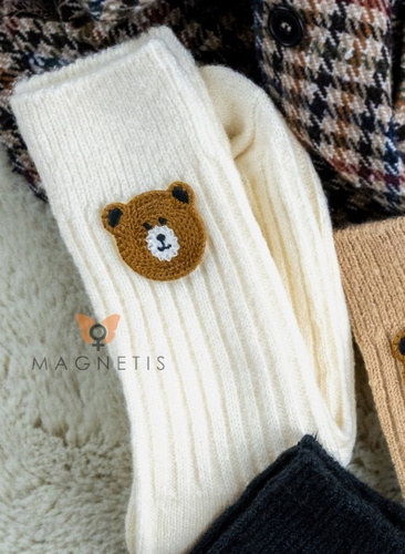 Жіночі теплі шкарпетки Magnetis  YN5031 з вишивкою ведмедика