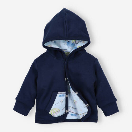 Дитяча кофта з органічної бавовни Samoloty темно-синій