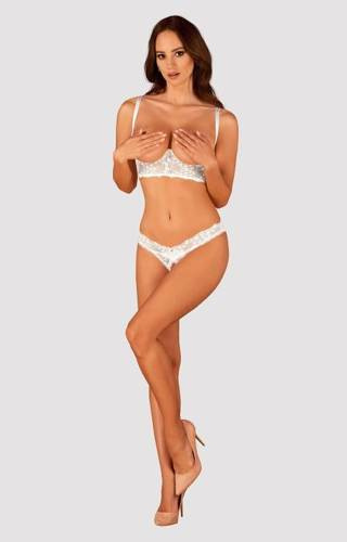 Комплект жіночої білизни Heavenlly Cupless Set Obsessive, - білий