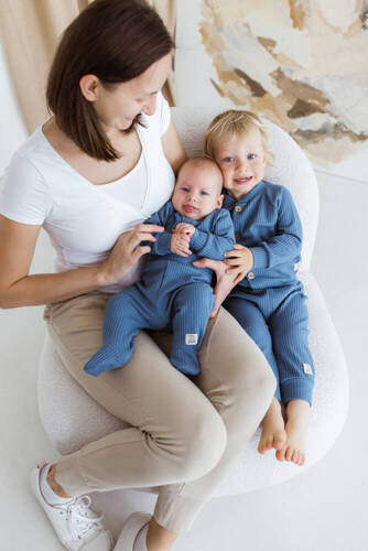 Дитячий жакет на гудзиках 11249D "Natural Waffel"Makoma, - denim