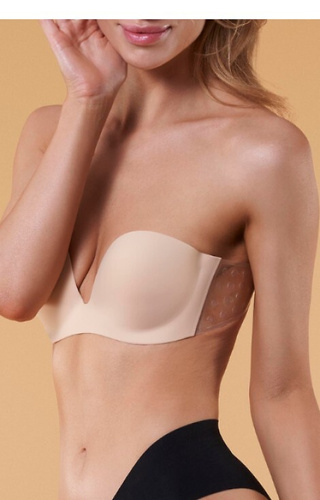 Бюстгальтер самотримаючий Wings!Bra Julimex -  бежевий, гладкі ущільнені чашки, без бретелей