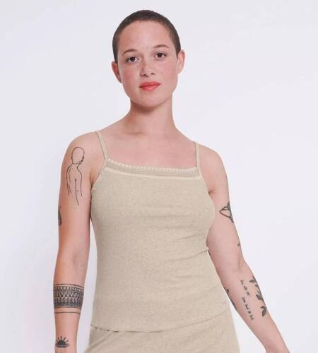 Топ на лямочках GO Ribbed Spaghetti Sloggi - Grey Combination