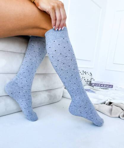 Підколінки жіночі 0248 Цятки Milena,- сірий