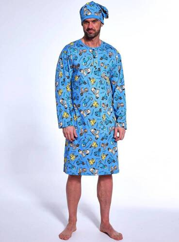 Чоловіча нічна сорочка 110/32 Cornette, - синій