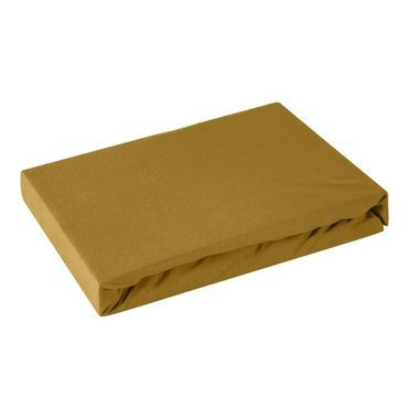 Простирадло jersey з резинкою на високий матрац Design91 гірчичний