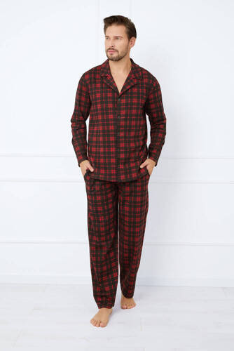 Чоловіча піжама Nicolas довгий рукав Italian Fashion  - червоний/принт