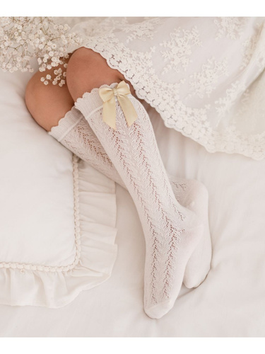 1382 Підколінки дитячі ажурні з бантиком – Milena