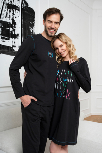 Нічна сорочка жіноча Olza Italian Fashion - чорний