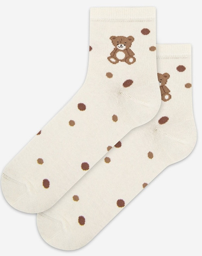 Жіночі шкарпетки Wola Perfect Woman U84.01P off white 966– бавовняні, з кольоровими візерунками