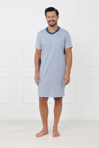 Чоловіча нічна сорочка Niger Italian Fashion 100% бавовна короткий рукав