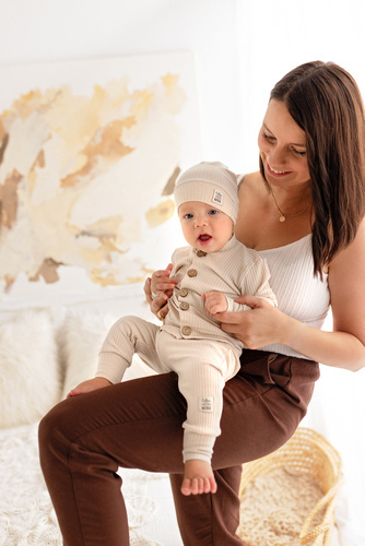 Дитячі штанці в рубчик "Natural Harmony" Makoma, - бежевий