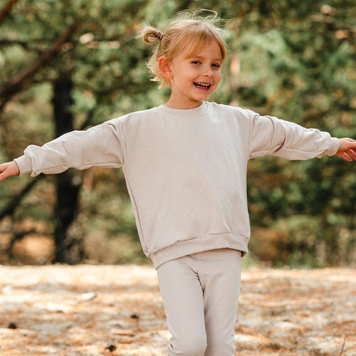 Дитяча кофта oversize Simply Comfy Eevi – 100% бавовна, бежевий колір