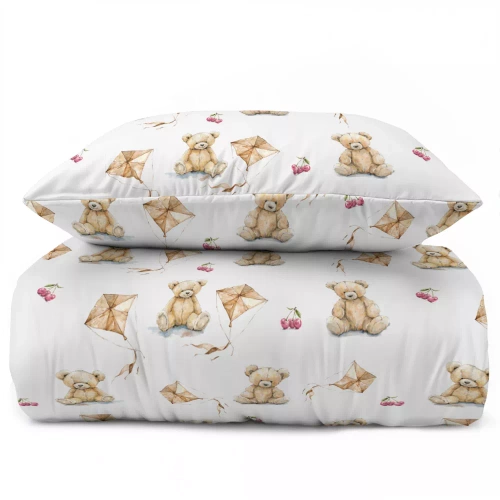 Дитяча бавовняна постільна білизна Плюшевий ведмедик 5453 A Pluszowy Miś Detexpol, - бежевий