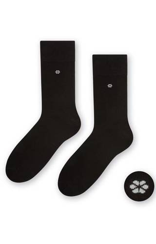 Чоловічі класичні костюмні шкарпетки art.056 Steven, - чорні квітка 096