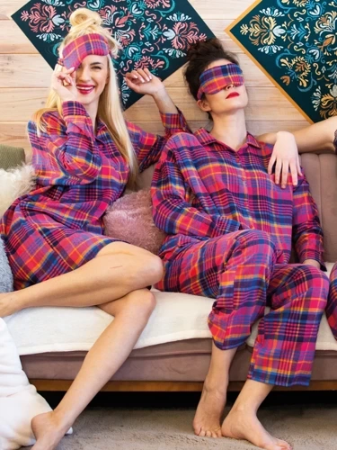 Нічна сорочка LND 483 Фланель Key - рожевий