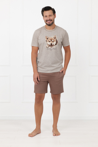 Чоловіча піжама Shiba Italian Fashion 100% бавовна шорти короткий рукав