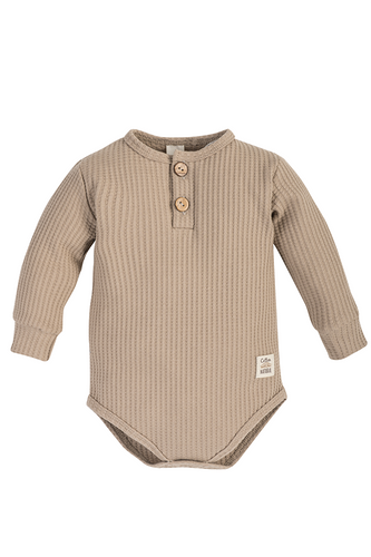 Дитяче боді з довгим рукавом 03249DRPS "Waffel Stone"Makoma, -stone