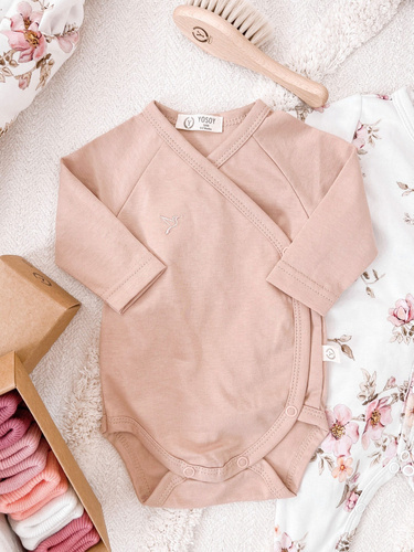 Дитяче боді органік SUNRISE PINK  довгий рукав Yosoy