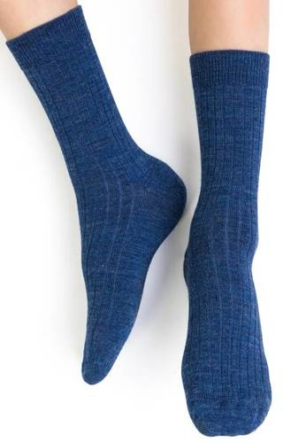 Дитячі шкарпетки з вовни мериноса art.130 Merino Wool Рубчик Steven, - 026 колір джинс