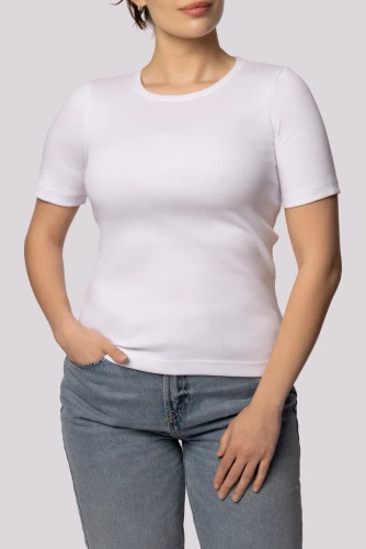 Жіноча футболка Ribbed Mona,-білий