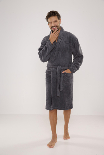 Чоловічий халат 811 Plusz  De Lafense - szary