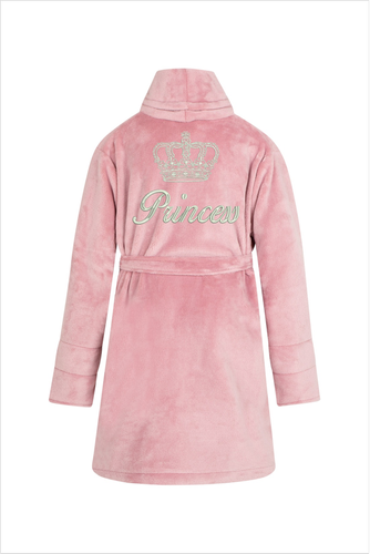 Халат дитячий флісовий Princess ByShelly - димчасто-рожевий/срібло