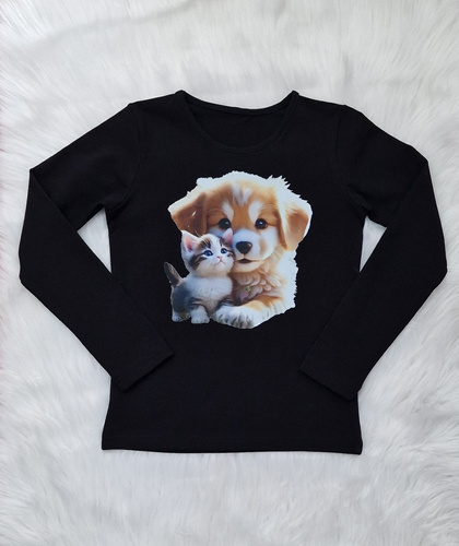 Friends Дитяча блузка Bambarillo з джерсі – чорний