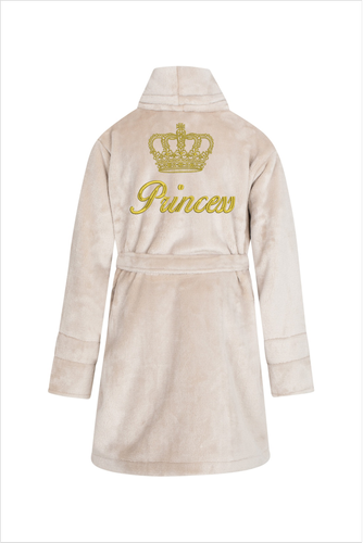 Халат дитячий флісовий Princess ByShelly - бежевий/золотий