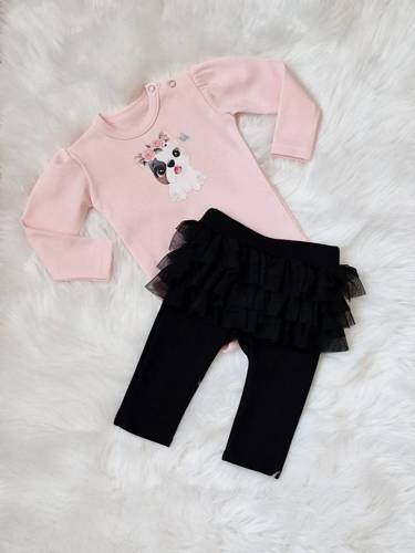 Дитяче боді з довгим рукавом Puppy Bambarillo, - пудрово-рожевий