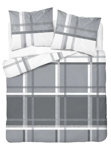 Постільний комплект 4674 А Home Satin krata Detexpol,- сірий